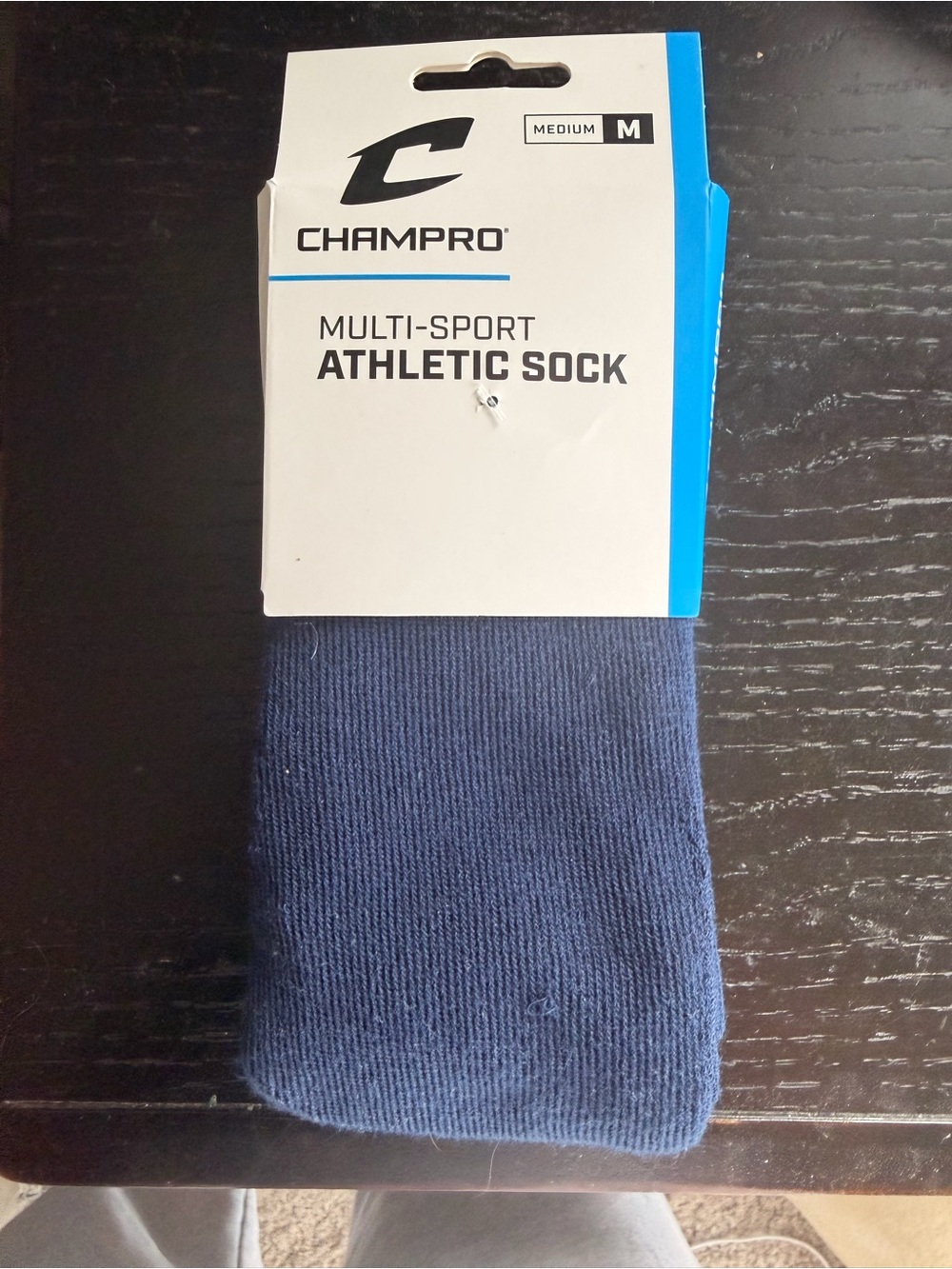 Men's Medium Multi-Sport Athletic Sock - Navy- calf high baseball socks